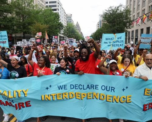 ‘This isn’t about any one administration’: protests kick off in DC to reimagine the next 250 years in the US