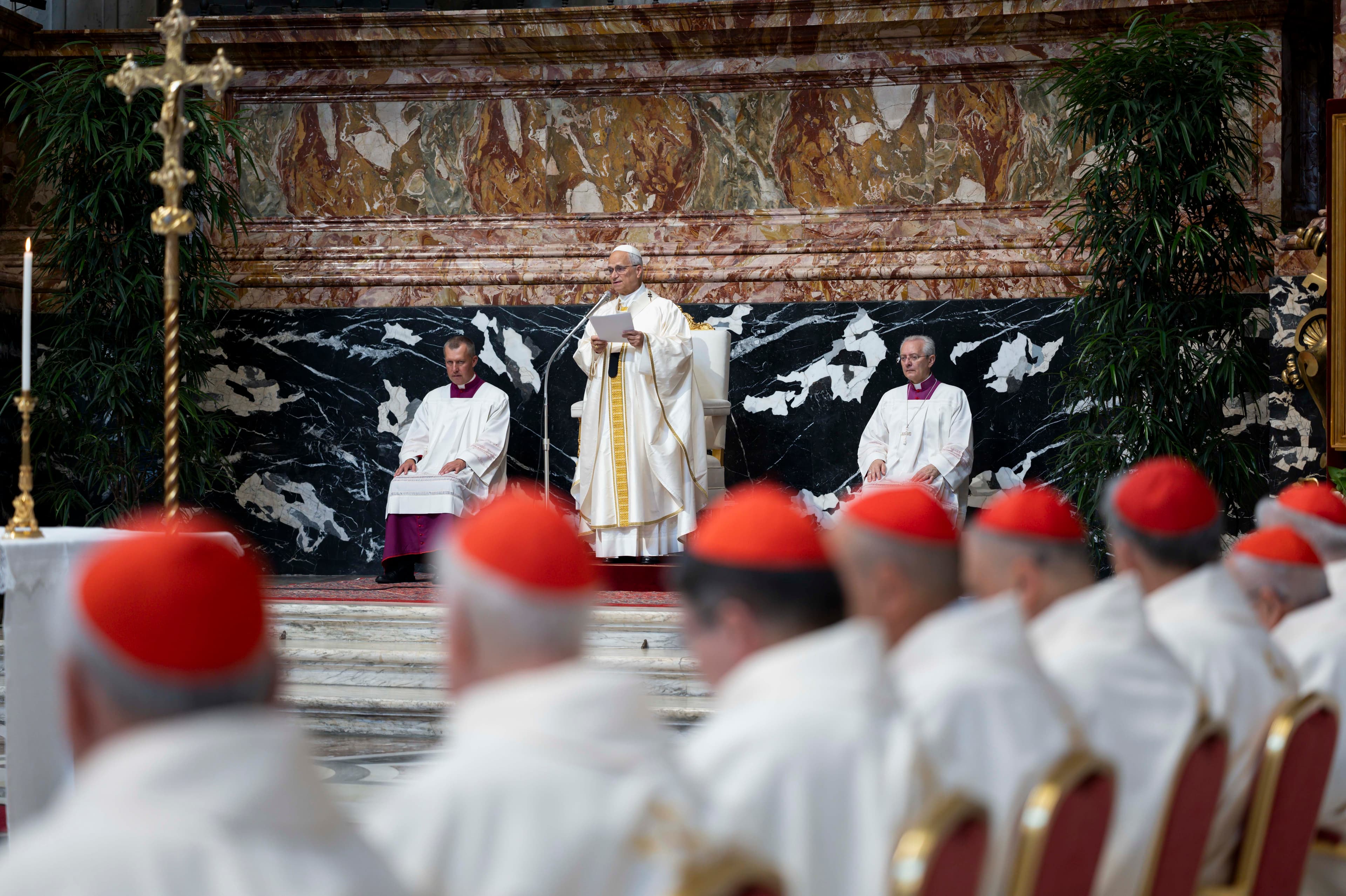 Pope Leo XIV closes consistory with appeal to help world find God’s paths to peace