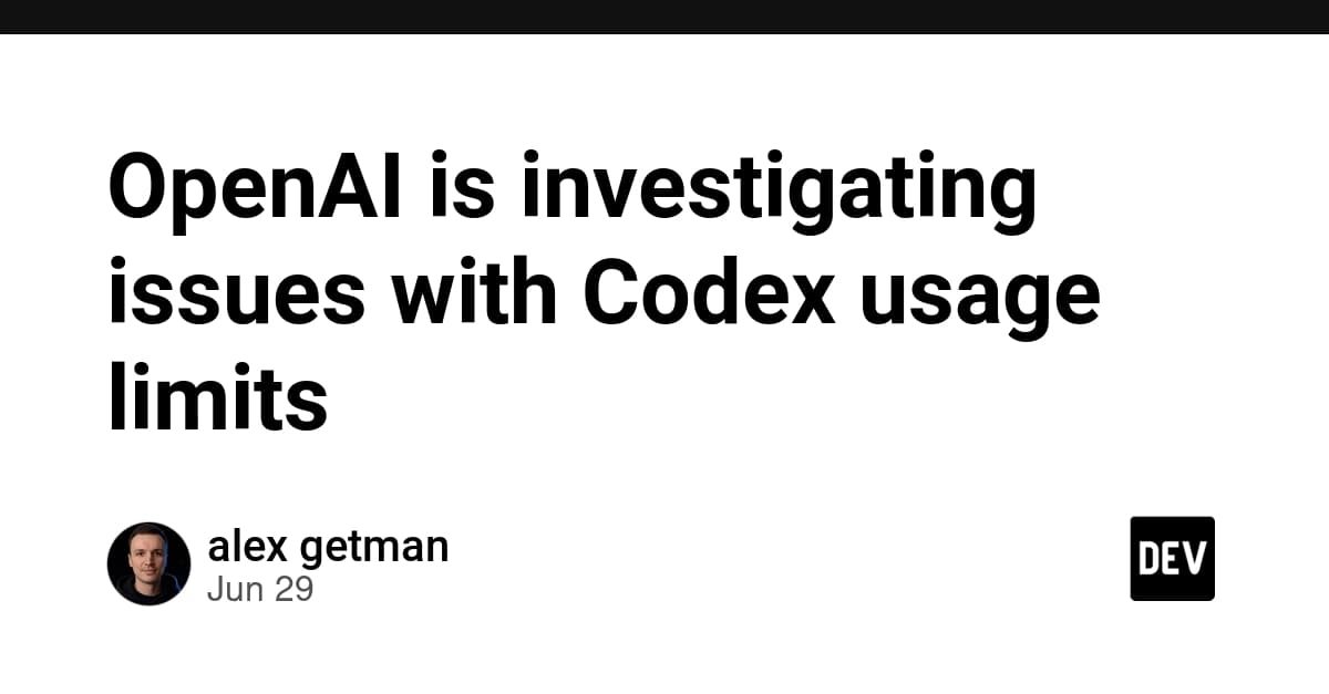 OpenAI is investigating issues with Codex usage limits