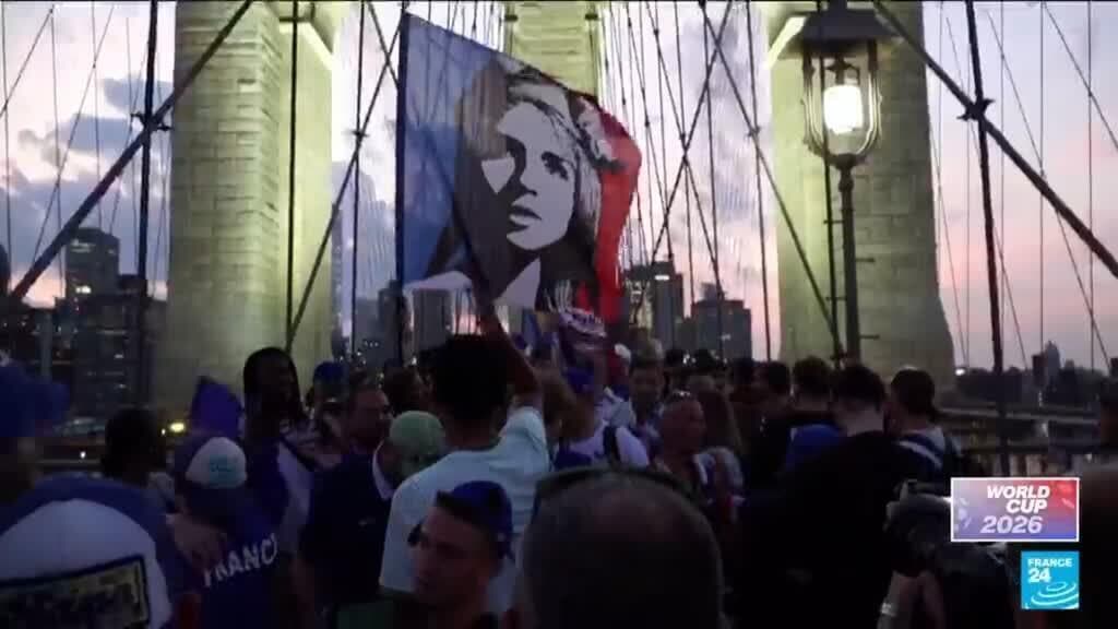French fans take over Brooklyn Bridge as tension builds ahead of Sweden clash