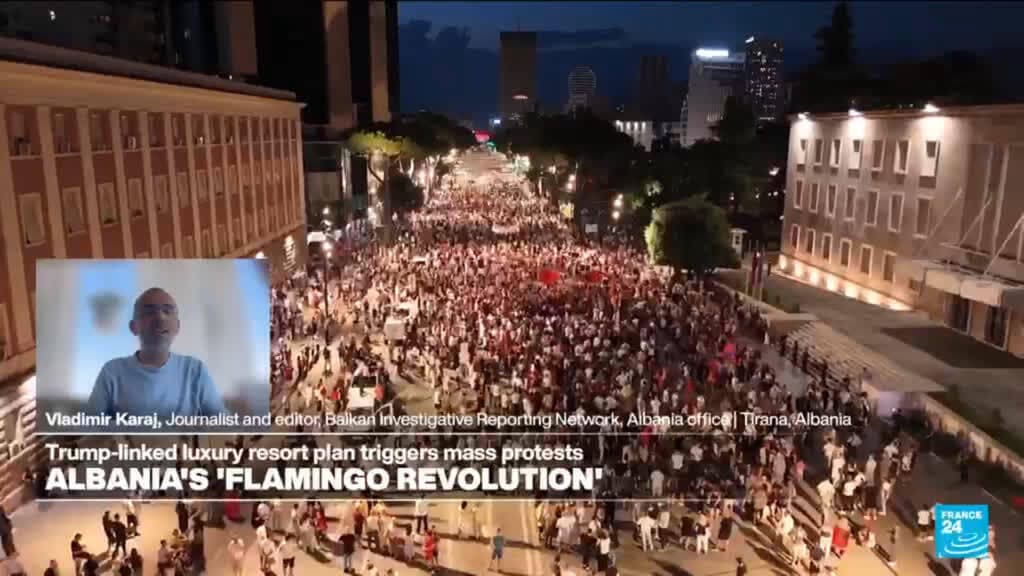Albania's "Flamingo revolution": Trump-linked luxury resort plan triggers mass protests